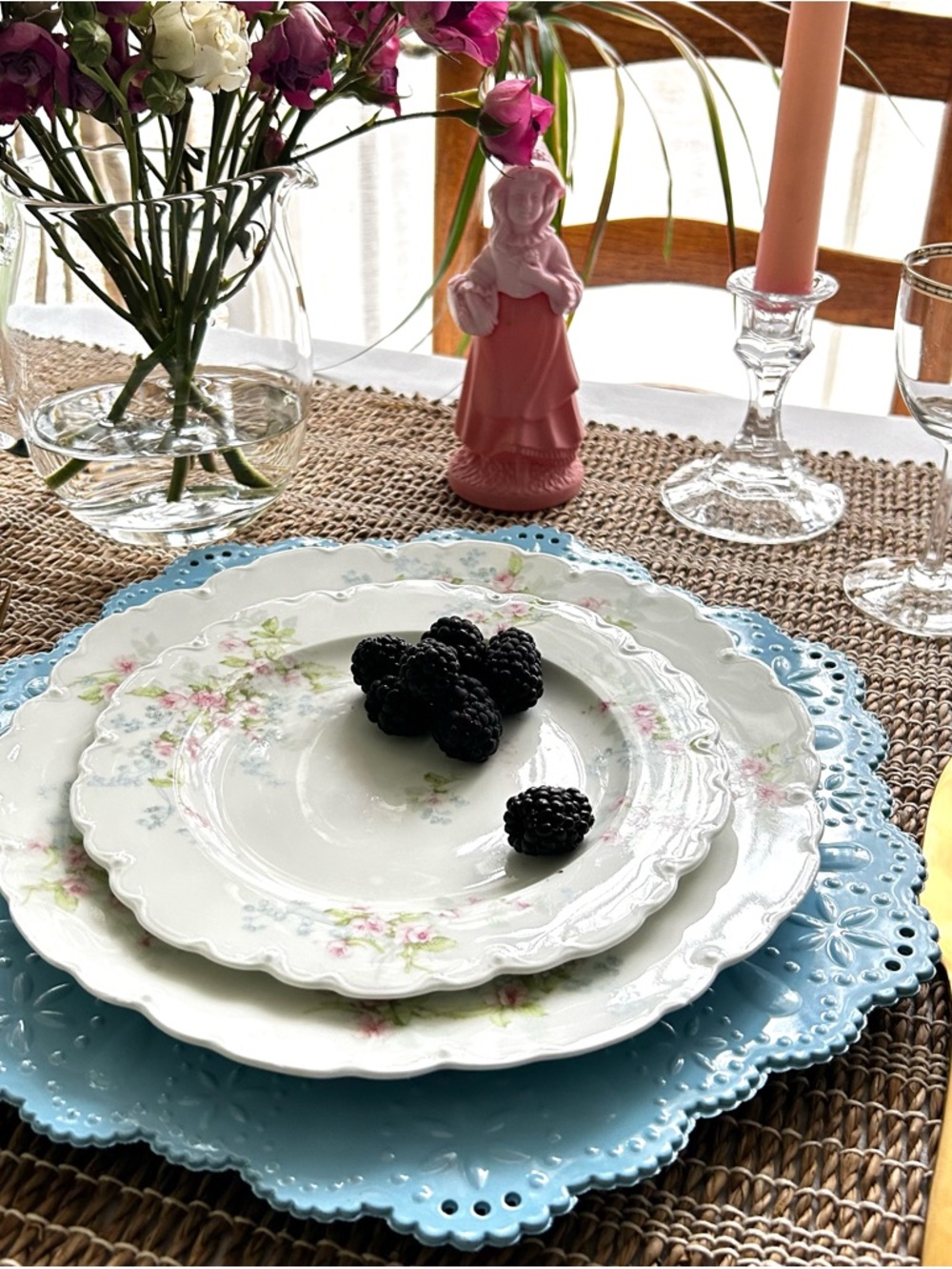 🌴Darling Antique Theodore Haviland Scalloped Dinner & Luncheon Plate Combo Set